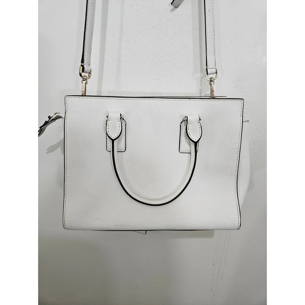 Kate Spade Cedar Street Small Hayden Satchel White Black Leather Crossbody Bag